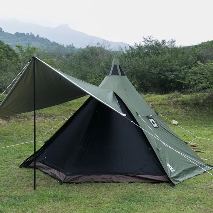 MANTA Tipis avec Toile de Cheminée de Poêle Camping 2-6 Personnes