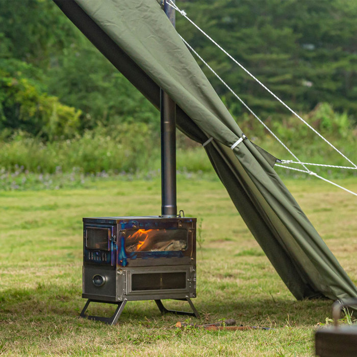Tuyau de cheminée en titane enroulable pour camping en plein air