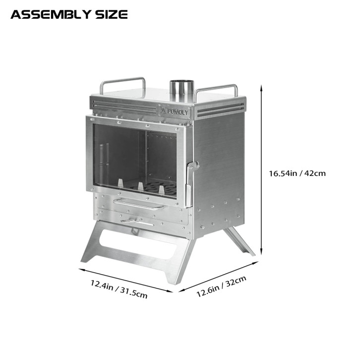Dweller Poêle à Bois Acier Inoxydable de Portable Diamètre 6cm Poêle Mural
