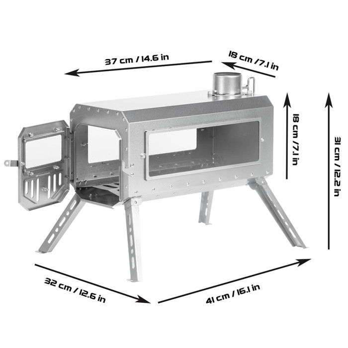 Traveler 3 Fournaise à bois | Four de tente en titane léger
