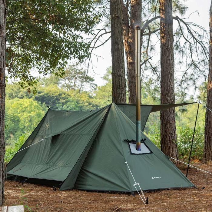 STOVEHUT TC Shelter Tente Cheminée | Tente d'abri de style boulanger de camping  avec cric de poêle - Pomoly