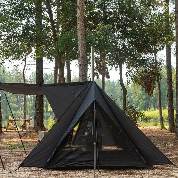 STOVEHUT BALCK Abri | Tente chaude de camping pour Bushcrafter | POMOLY