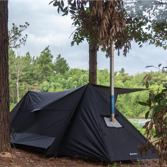 STOVEHUT BALCK Abri | Tente chaude de camping pour Bushcrafter | POMOLY