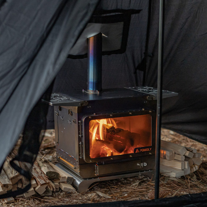 Lumberjack | Poêle à bois en titane | Réchaud de tente portable | POMOLY  nouveauté 2022