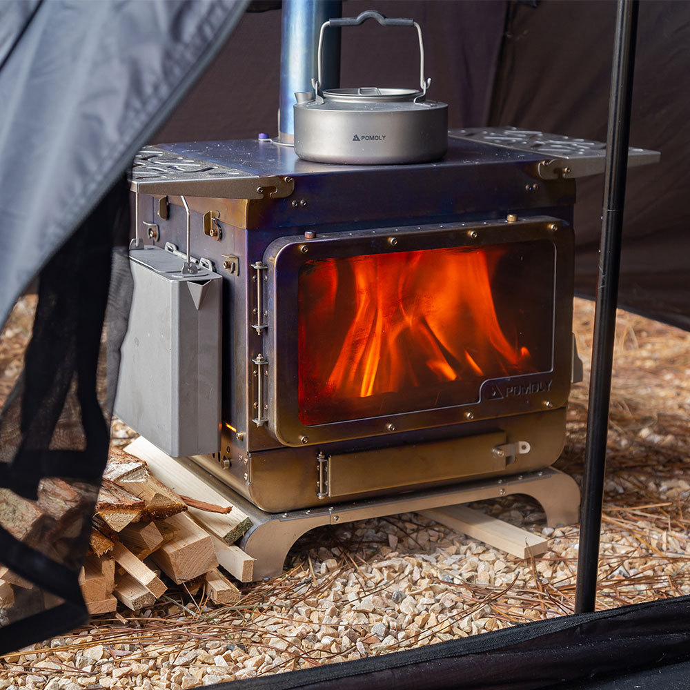 FEBTECH – Petit poêle à bois – Poêle à bois de camping d'extérieur pour  chauffage domestique – Réchaud portable avec tuyau de cheminée pour tente