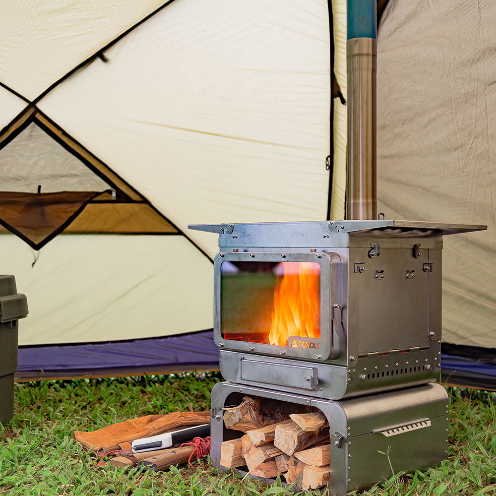 Poêle à Bois De Camping Pliable HarBin-Star - Hauteur Réglable 36-56 Cm, Acier Carbone, Pour Tente, Terrasse, Pique-nique - 4