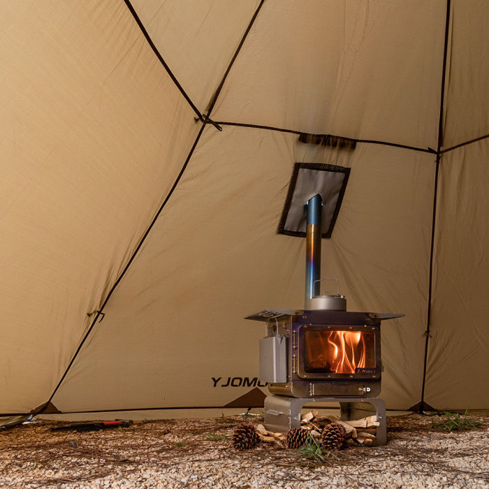 Lumberjack Max | Poêle à bois en titane | Réchaud de tente portable |  POMOLY nouveauté 2022