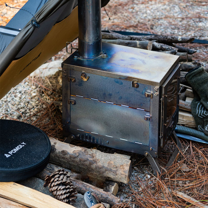 X-Ti | Poêle à bois en titane pliable double | Nouveauté POMOLY