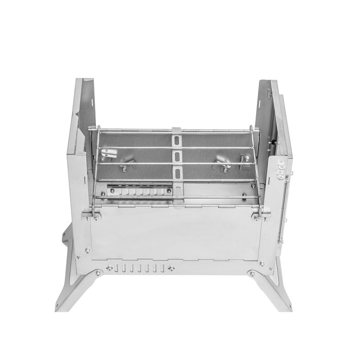 Grille de feu de camp en titane & Étagères latérales | Accessoires 2-en-1 pour poêle X-Ti Series | Nouveauté POMOLY