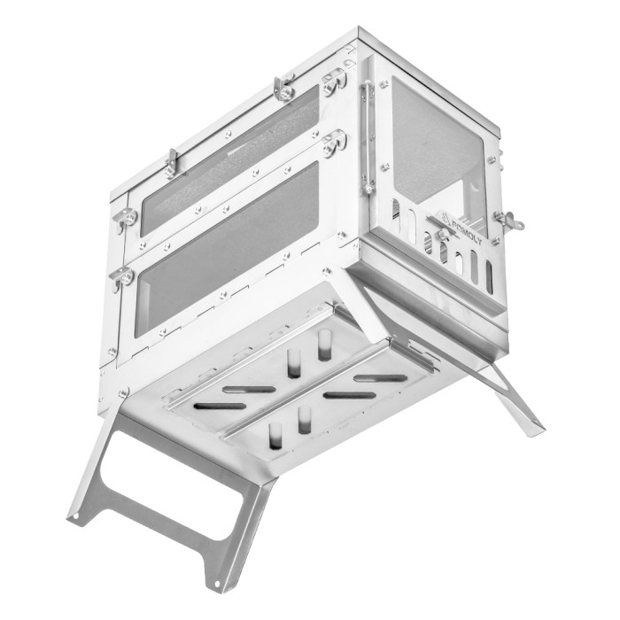 X-Ti Max 5  | Poêle à bois en titane pliable double | Nouveauté POMOLY