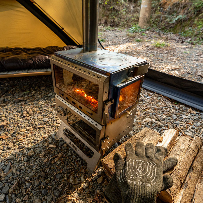 Baker Ti | Poêle à bois avec four POMOLY | Poêle portable pour tente | Nouvelle arrivée POMOLY