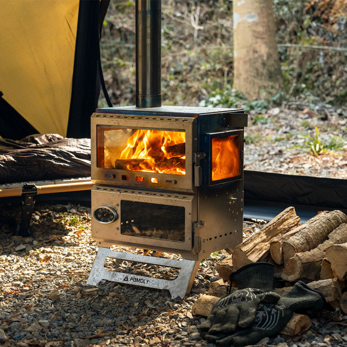 Baker Ti | Poêle à bois avec four POMOLY | Poêle portable pour tente | Nouvelle arrivée POMOLY