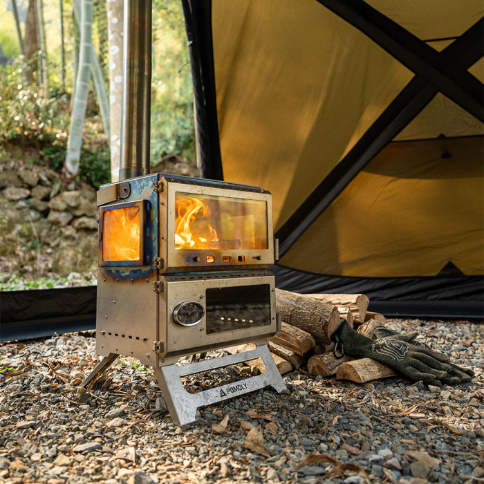 Baker Ti | Poêle à bois avec four POMOLY | Poêle portable pour tente | Nouvelle arrivée POMOLY