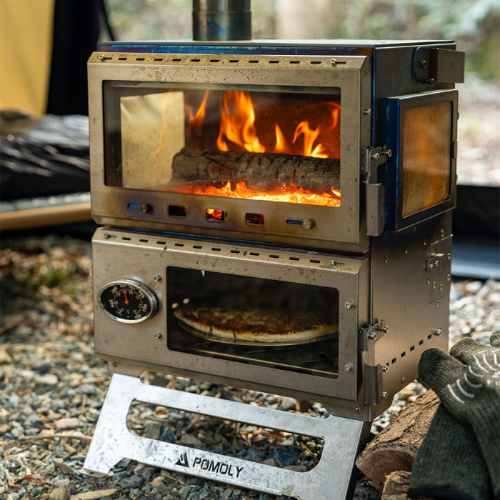 Baker Ti | Poêle à bois avec four POMOLY | Poêle portable pour tente | Nouvelle arrivée POMOLY