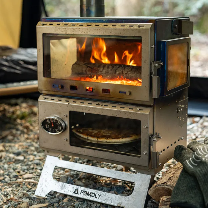 Baker Ti | Poêle à bois avec four POMOLY | Poêle portable pour tente | Nouvelle arrivée POMOLY