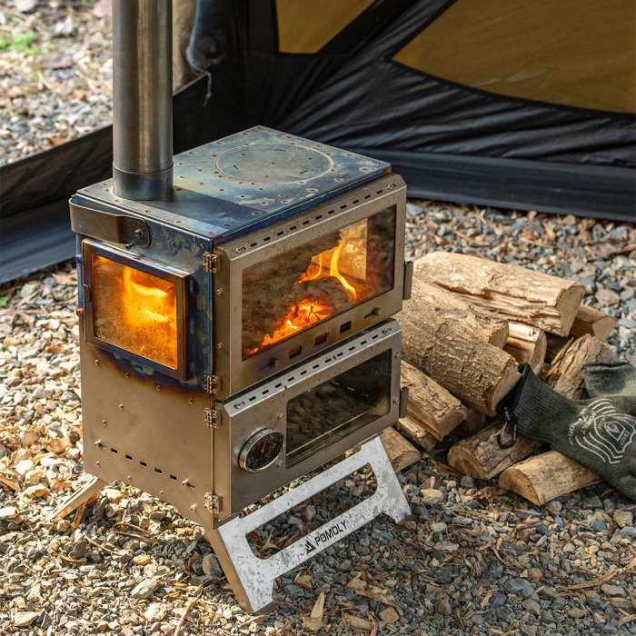 Baker Ti | Poêle à bois avec four POMOLY | Poêle portable pour tente | Nouvelle arrivée POMOLY