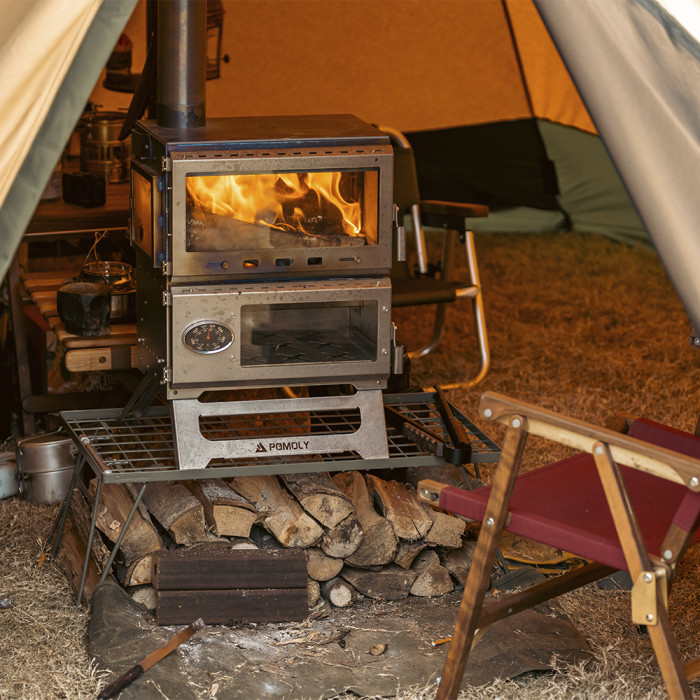 Baker Ti | Poêle à bois avec four POMOLY | Poêle portable pour tente | Nouvelle arrivée POMOLY