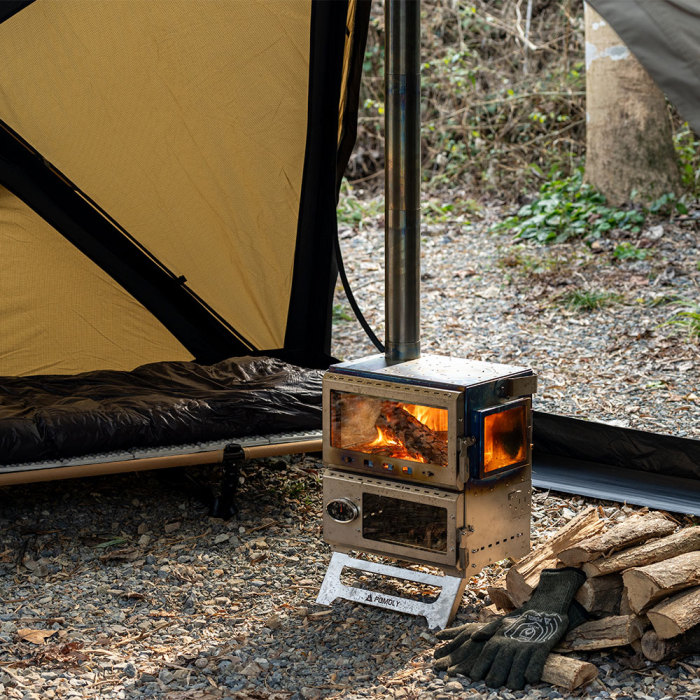 Baker Ti | Poêle à bois avec four POMOLY | Poêle portable pour tente | Nouvelle arrivée POMOLY
