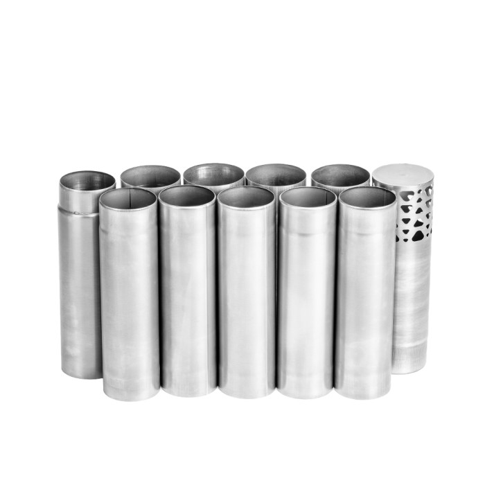 Φ3.27in - 3.5in (Φ83mm - 89mm) Ensemble de Tuyaux Emboîtables en Titane | Cheminée Détachable à Diamètre Variable | Nouveauté POMOLY