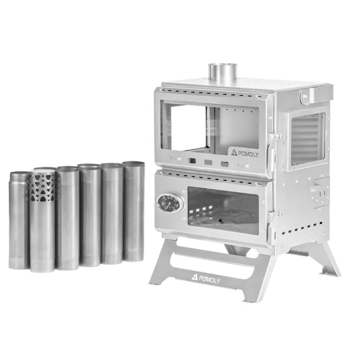 Baker Ti | Poêle à bois avec four POMOLY | Poêle portable pour tente | Nouvelle arrivée POMOLY