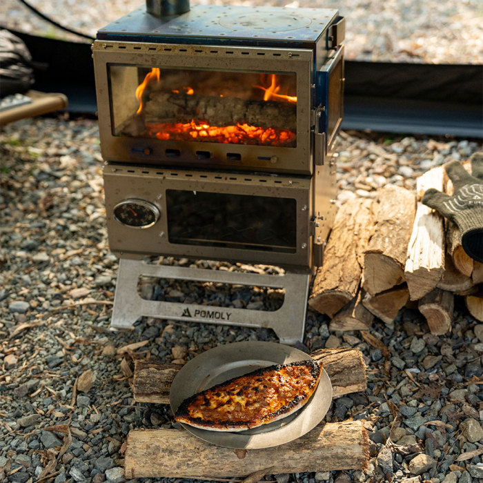 Baker Ti | Poêle à bois avec four POMOLY | Poêle portable pour tente | Nouvelle arrivée POMOLY