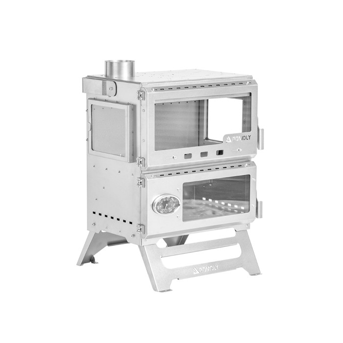 Baker Ti | Poêle à bois avec four POMOLY | Poêle portable pour tente | Nouvelle arrivée POMOLY
