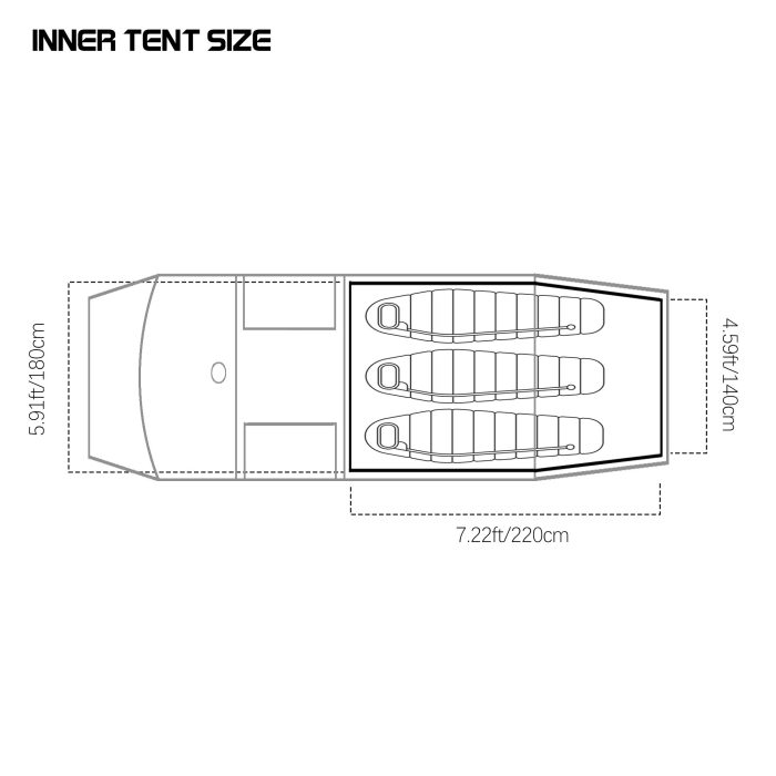 Openvista 3 | Tente Tunnel de Camping 2 Personnes | Nouvelle Arrivée POMOLY