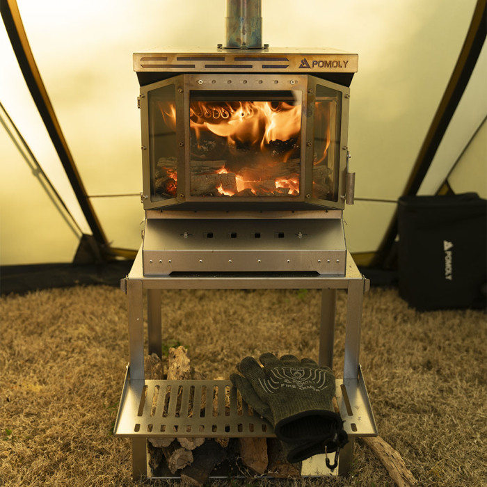 Réacteur Ti– Poêle à bois en titane pour tente de camping | Nouvelle arrivée POMOLY 2025