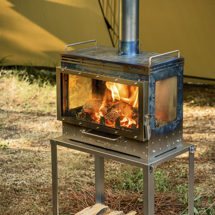 Dweller Ti Ultra 3 | Poêle à bois de camping en titane avec base | Nouvelle arrivée POMOLY