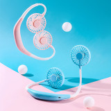 Hanging neck Fan USB portable charging handheld student lazy hanging neck small mini net red small electric fan F11