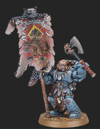 Space Wolves Grey Hunter with Wolf Standard