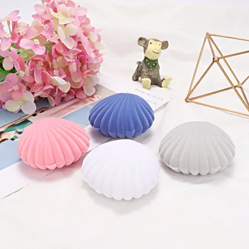 Ring Necklaces Earring Box Shell Shape crown Velvet Valentine Gift Display Jewellery Boxes