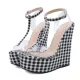 Plaid Simple Women Wedge Sandals