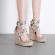 Cross buckle wedge Serpentine pattern Roman shoes Sandals A601-12