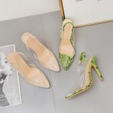 Fashion Transparent  Pointed Toe Heel Sandals