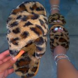 Fur Slippers Warm Soft Solid  Casual Luxury Ladies Shoes