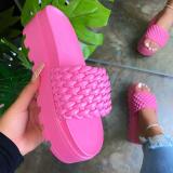 New Summer  Retro Weave Platform Slippers