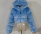 Fashion Hooded Bridal Faux Fur Coat