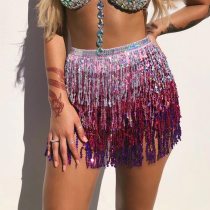 Sexy Tassel sequin cosplay short mini skirt