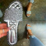 Crystal Bling Flats Slides Slippers