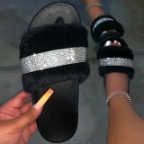 Glitter Furry Slippers Fur Slides