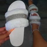 Glitter Furry Slippers Fur Slides