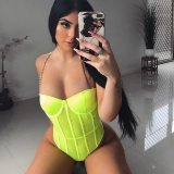 Sexy Bodycon Mesh Transparent Bodysuit  Bodysuits