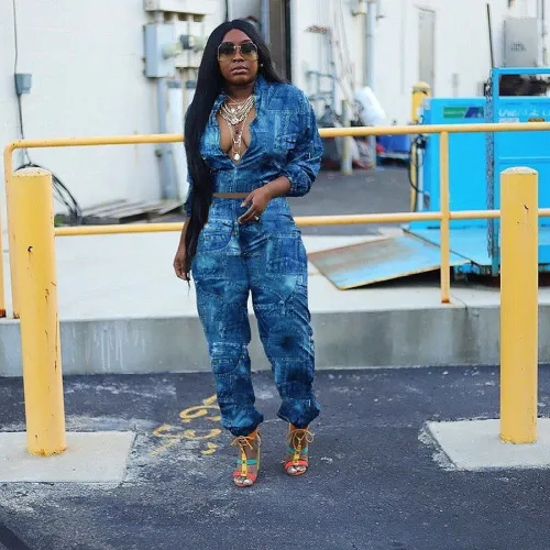 Fashion faux denim prints joggers women Outfit Outfits Bodysuit Bodysuits H3058109