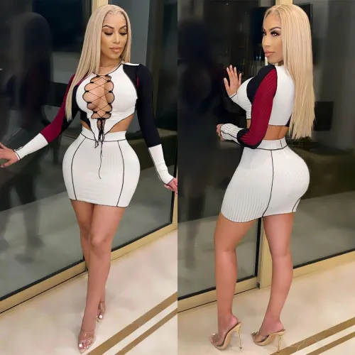 New V Neck Long Sleeve Cut Out Bodysuit Bodysuits  X375768