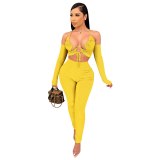 Sexy High Waist Tracksuit Long Pants Outfits2PCS  801021