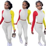 Fitness 2 Two Piece Set  Long Sleeve  Bodycon Tracksuit Tracksuits WY675566