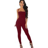 Women skinny bandage backless halter  jumpsuit jumpsuits