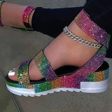 Crystal Ankle Buckle Jelly Sandal Sandals