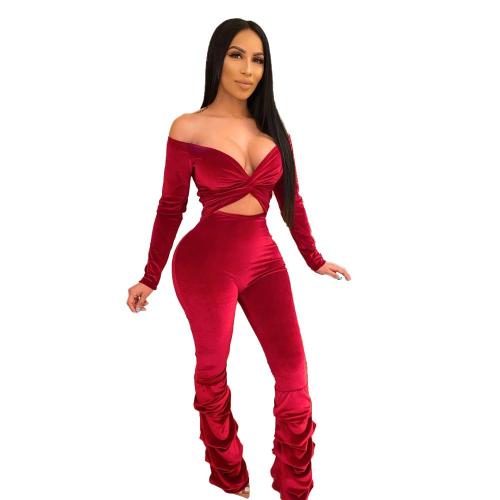 Sexy Long Sleeve Off Shoulder  Romper Jumpsuit Jumpsuits W825162